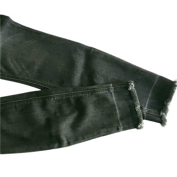MCGUIRE Newton Crop Vintage skinny black distressed raw hem jeans Size 24 - Picture 5 of 8